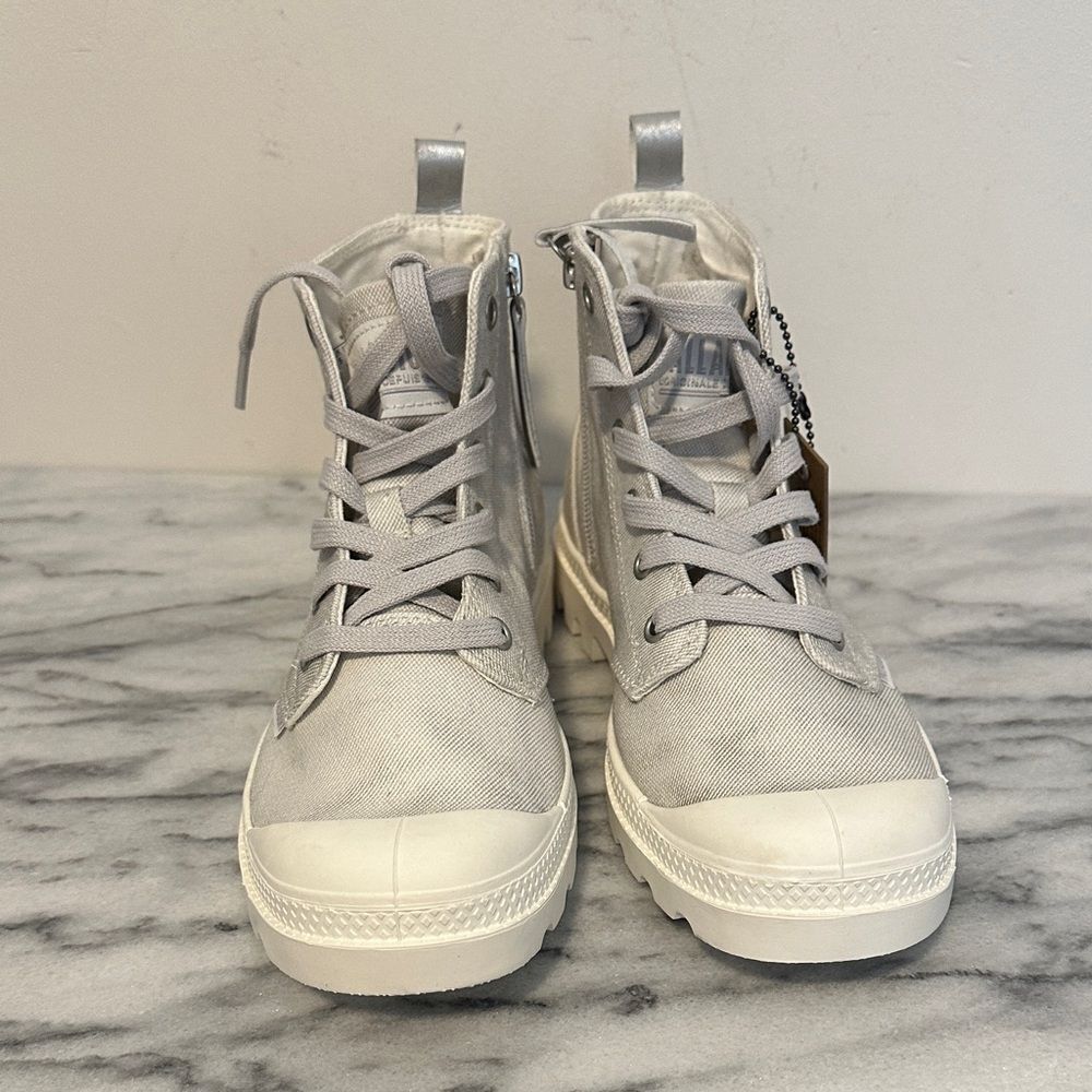 New Palladium pampa lighr Gray High-Top Sneakers women’s sz 7 NWT - Picture 12 of 12
